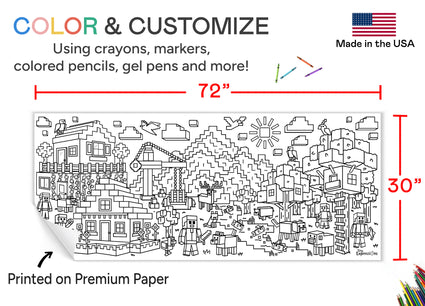 Giant Mine Blocks Coloring Banner