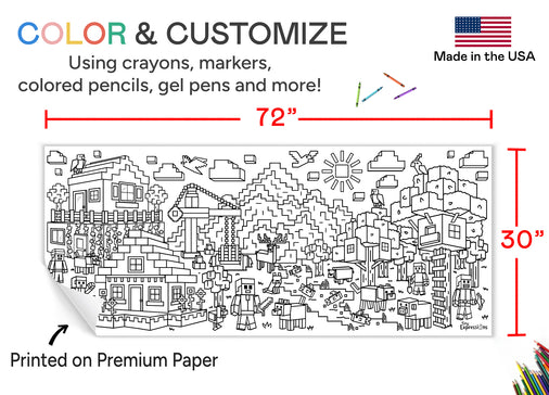 Giant Mine Blocks Coloring Banner