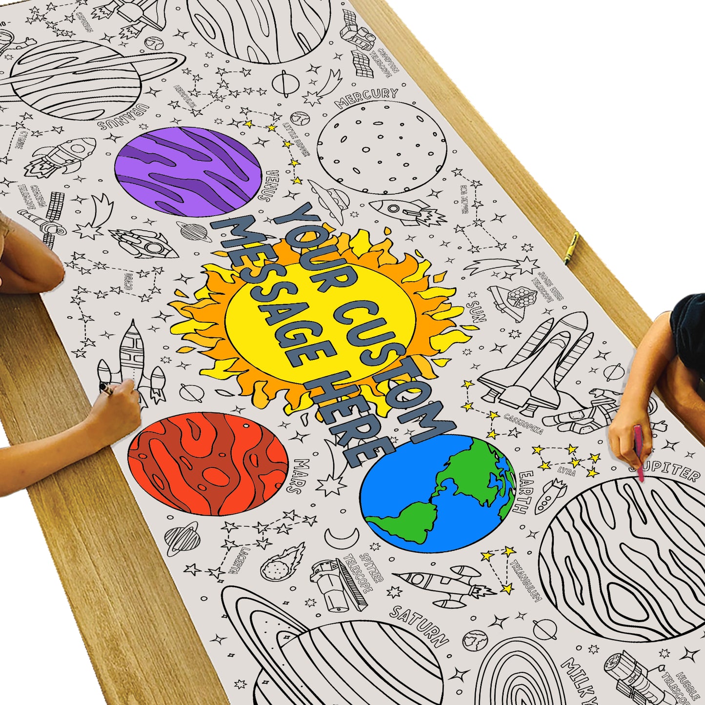 Giant Personalized Outer Space Coloring Banner