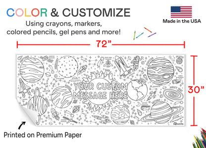Giant Personalized Outer Space Coloring Banner