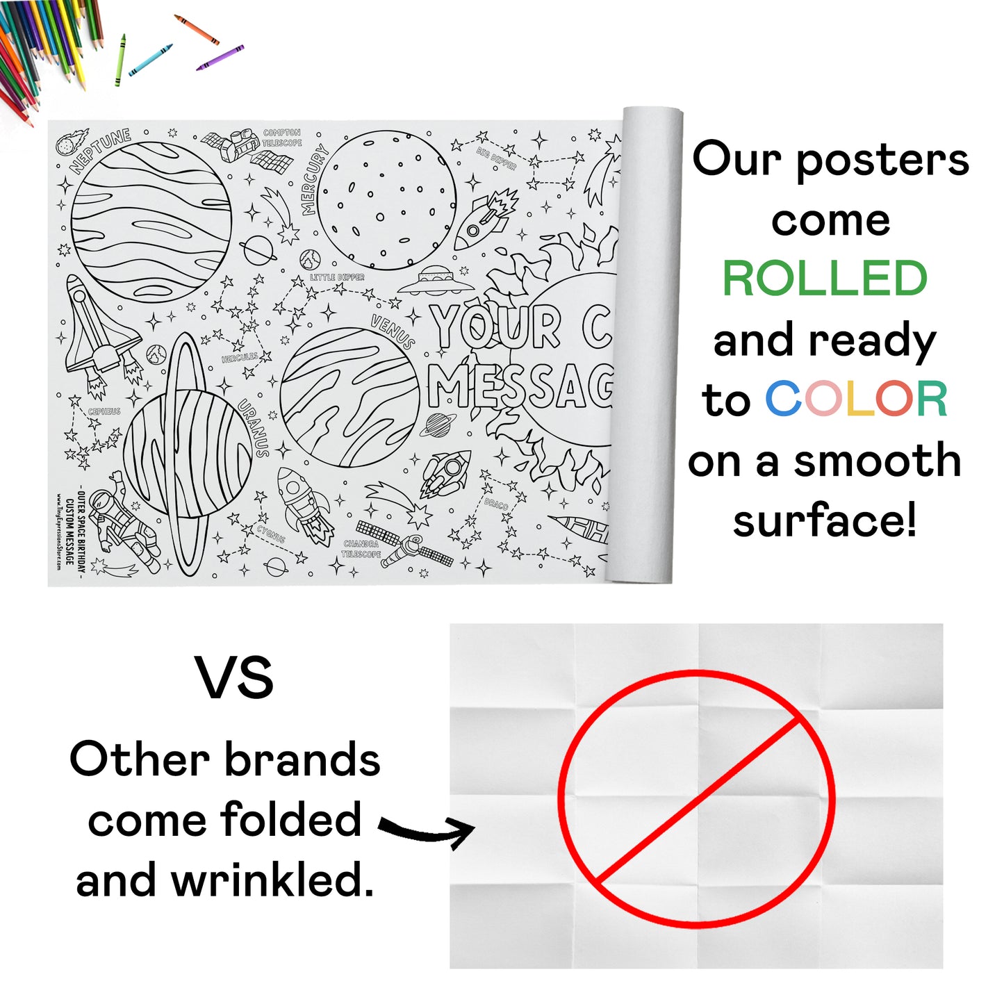 Giant Personalized Outer Space Coloring Banner