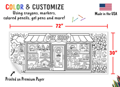 Giant Pet Shop Coloring Banner