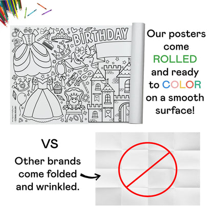 Giant Customizable Princess Coloring Banner