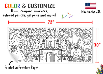 Giant Princess Coloring Banner