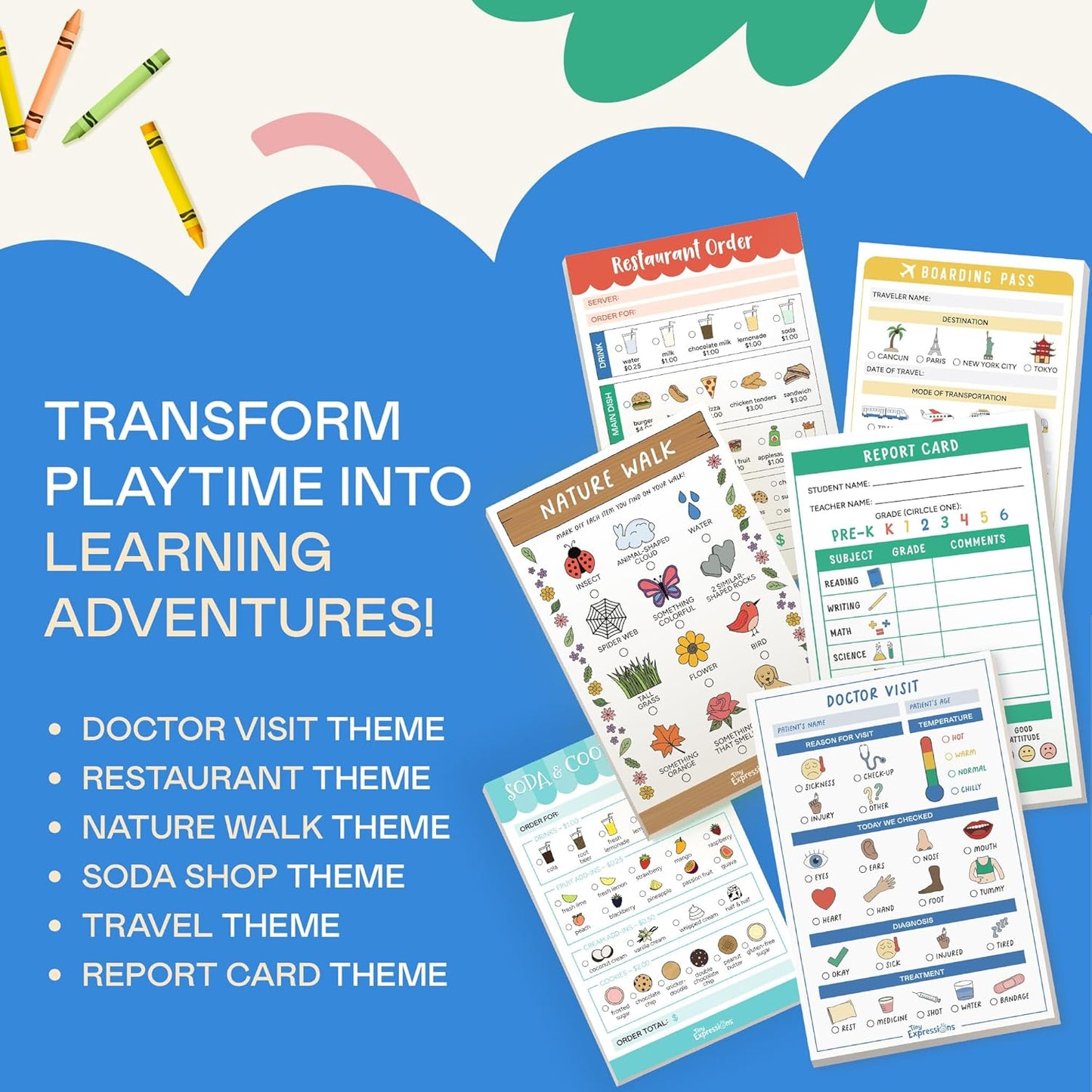 Pretend Play Notepads | 6-Pack