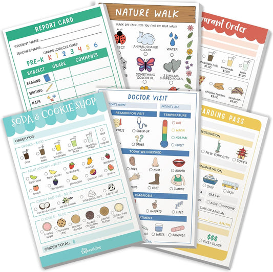 Pretend Play Notepads | 6-Pack