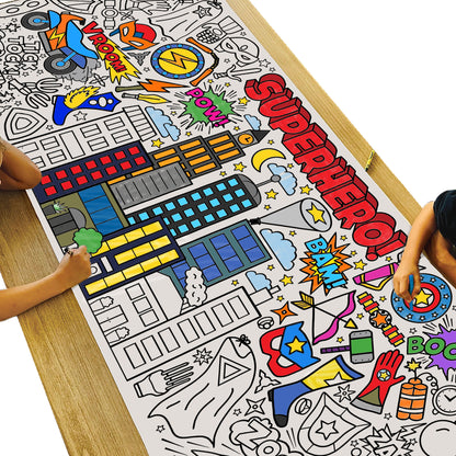 Giant Superhero Coloring Banner
