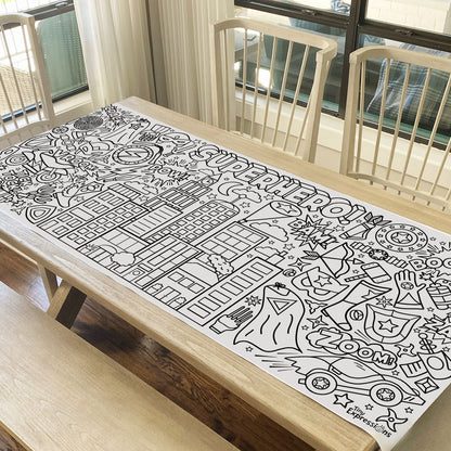 Giant Superhero Coloring Banner
