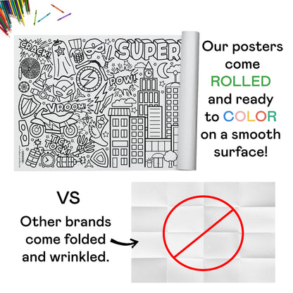 Giant Superhero Coloring Banner