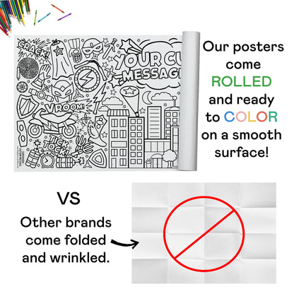 Giant Personalized Superhero Coloring Banner