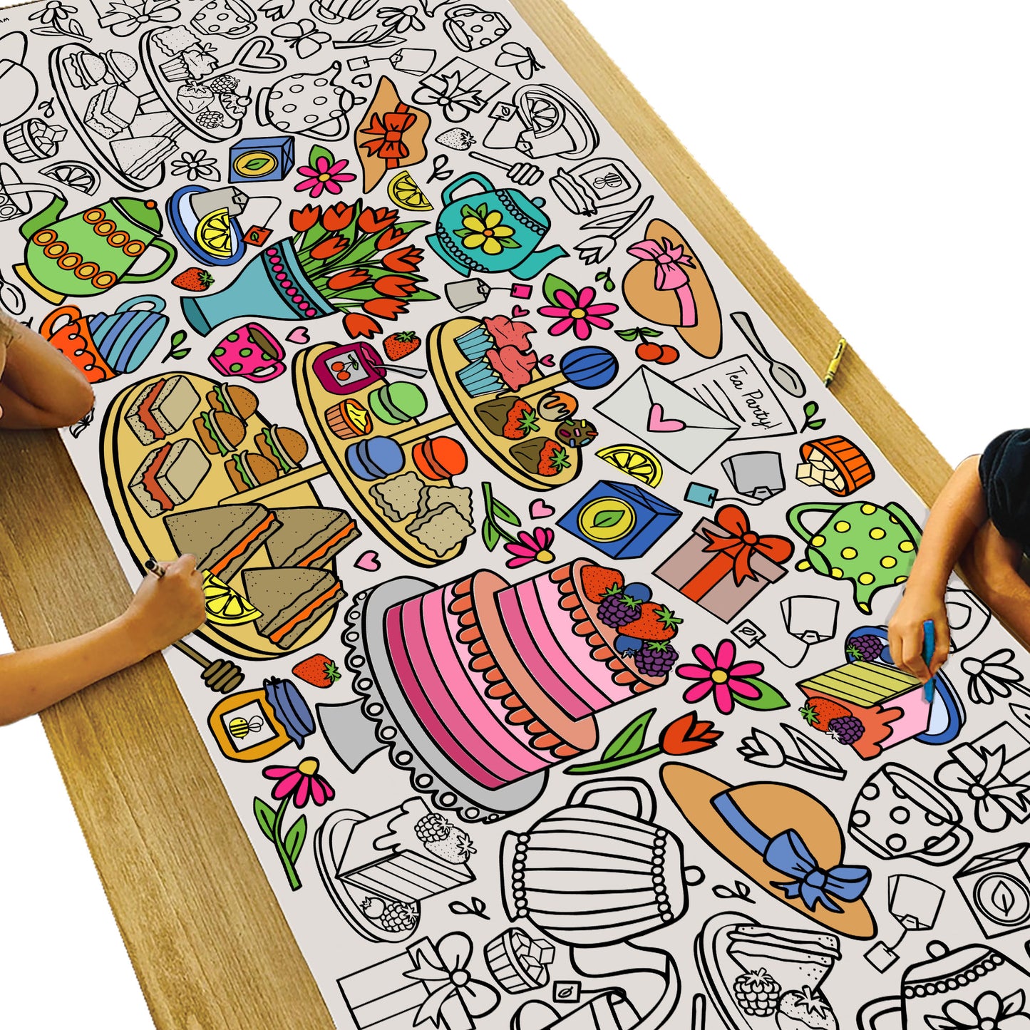 Giant Tea Party Coloring Banner