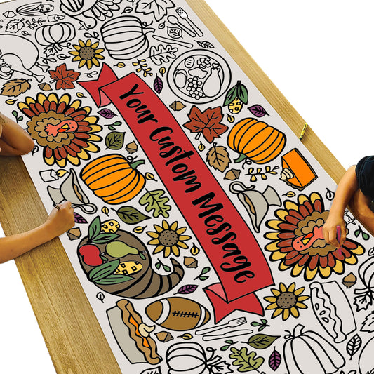 Giant Personalized Thanksgiving Coloring Banner