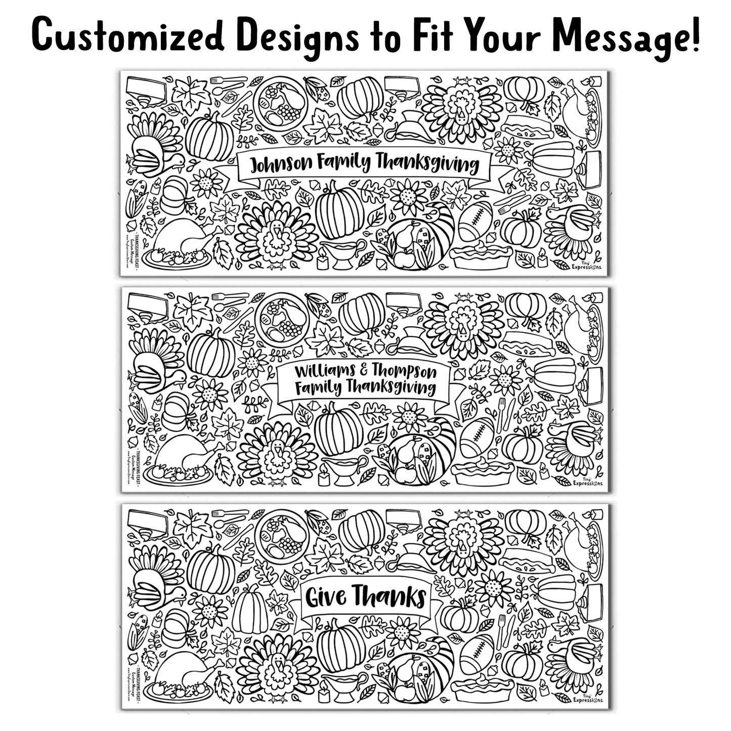 Giant Personalized Thanksgiving Coloring Banner