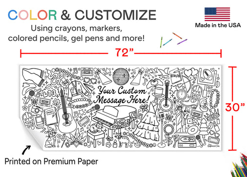 Giant Personalized Eras Diva Coloring Banner