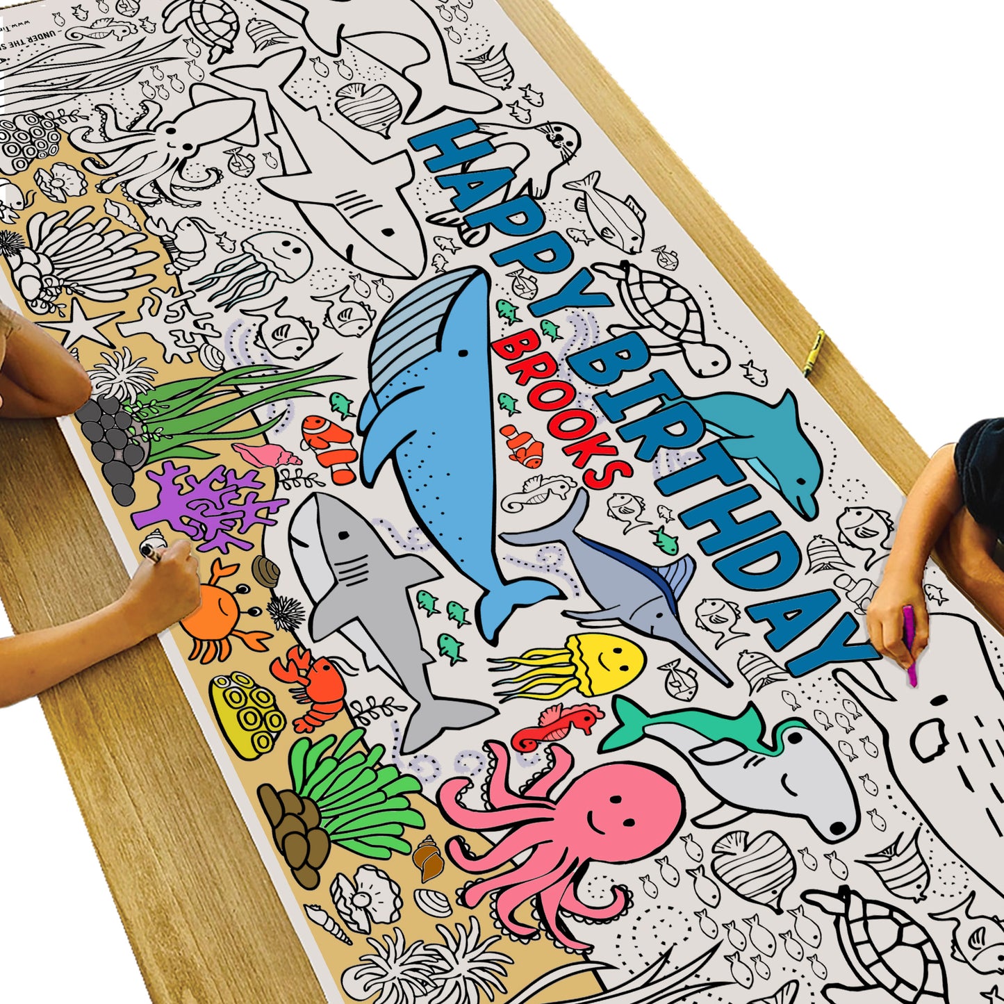 Personalized Under the Sea Coloring Banner