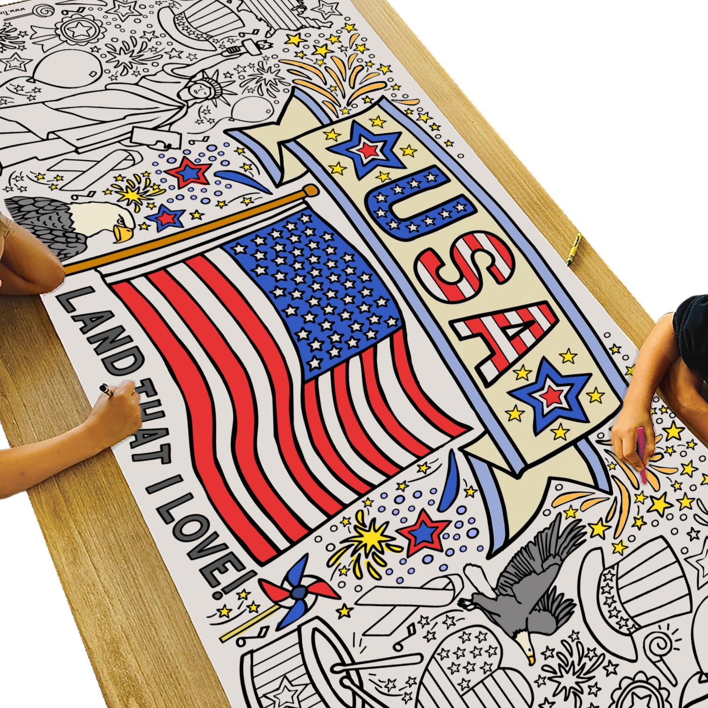 Giant USA Patriotic Coloring Banner