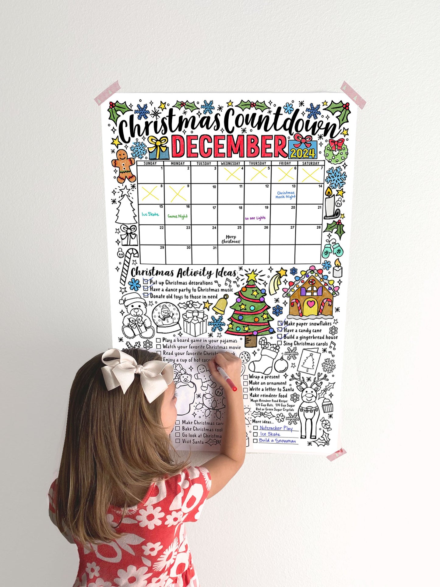 Countdown to Christmas Coloring Poster