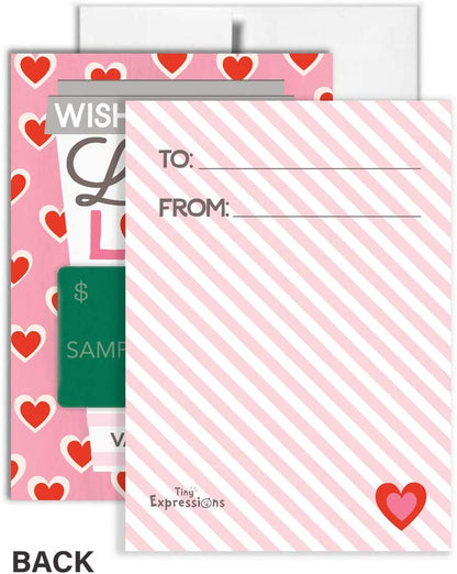 Valentine's Day Coffee Gift Card Holders with White Envelopes (4 Cards & Envelopes)