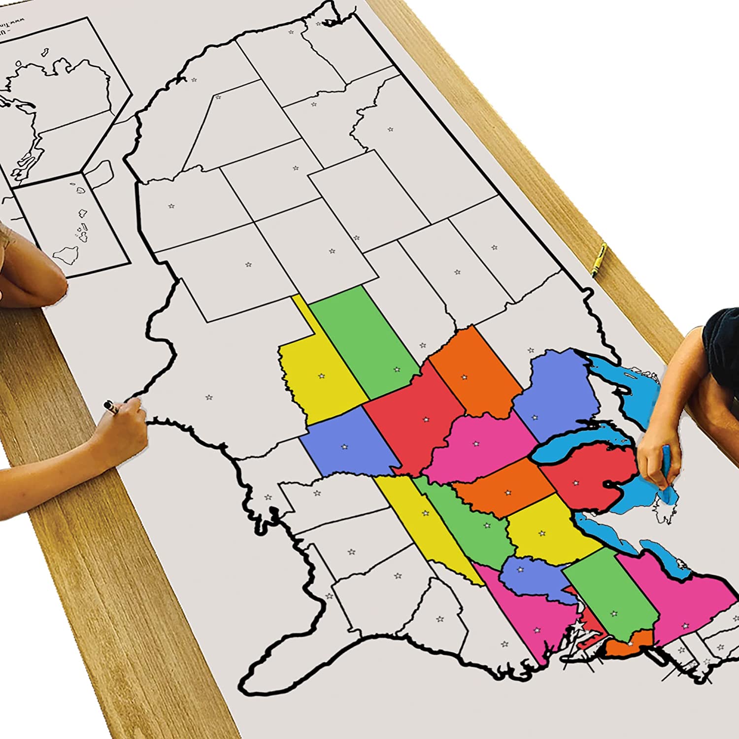 Giant USA Map Coloring Banner Tiny Expressions
