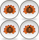 Thanksgiving Plates for Kids with Colorful Turkey (Set of 4 Plates)