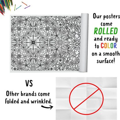Giant Flowers Mandala Coloring Banner