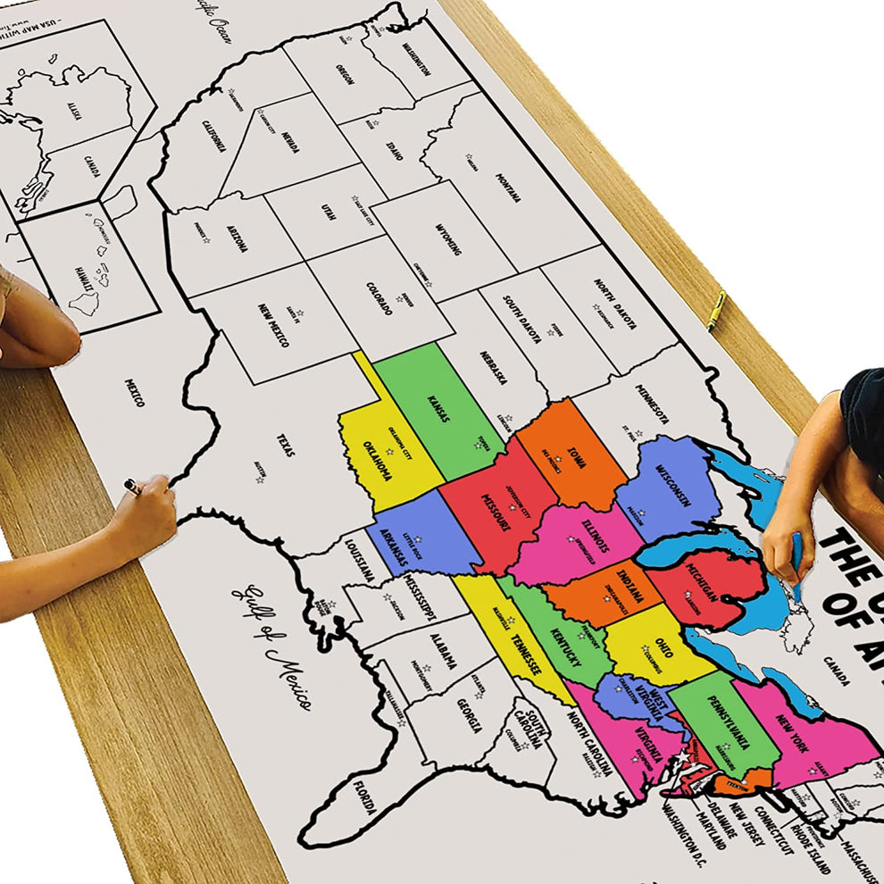 Giant USA Map Coloring Banner – Tiny Expressions