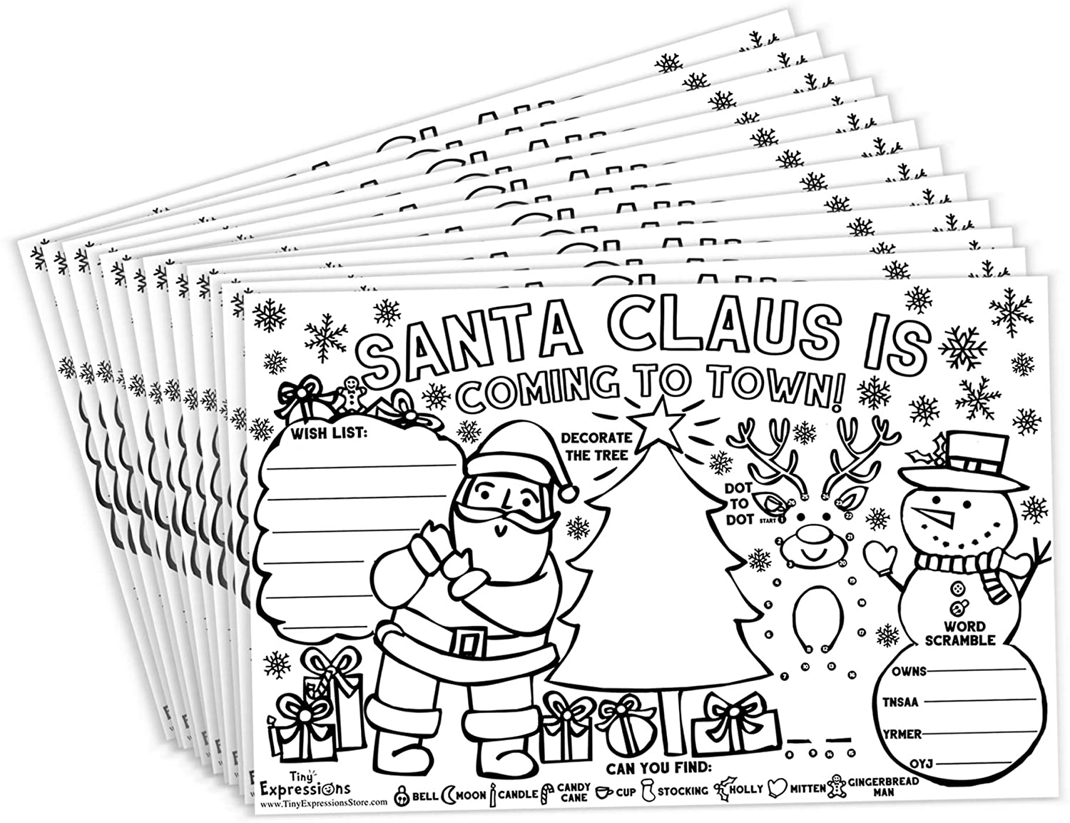 Christmas Coloring Placemats – Tiny Expressions christmas-coloring-placemats-tiny-expressions