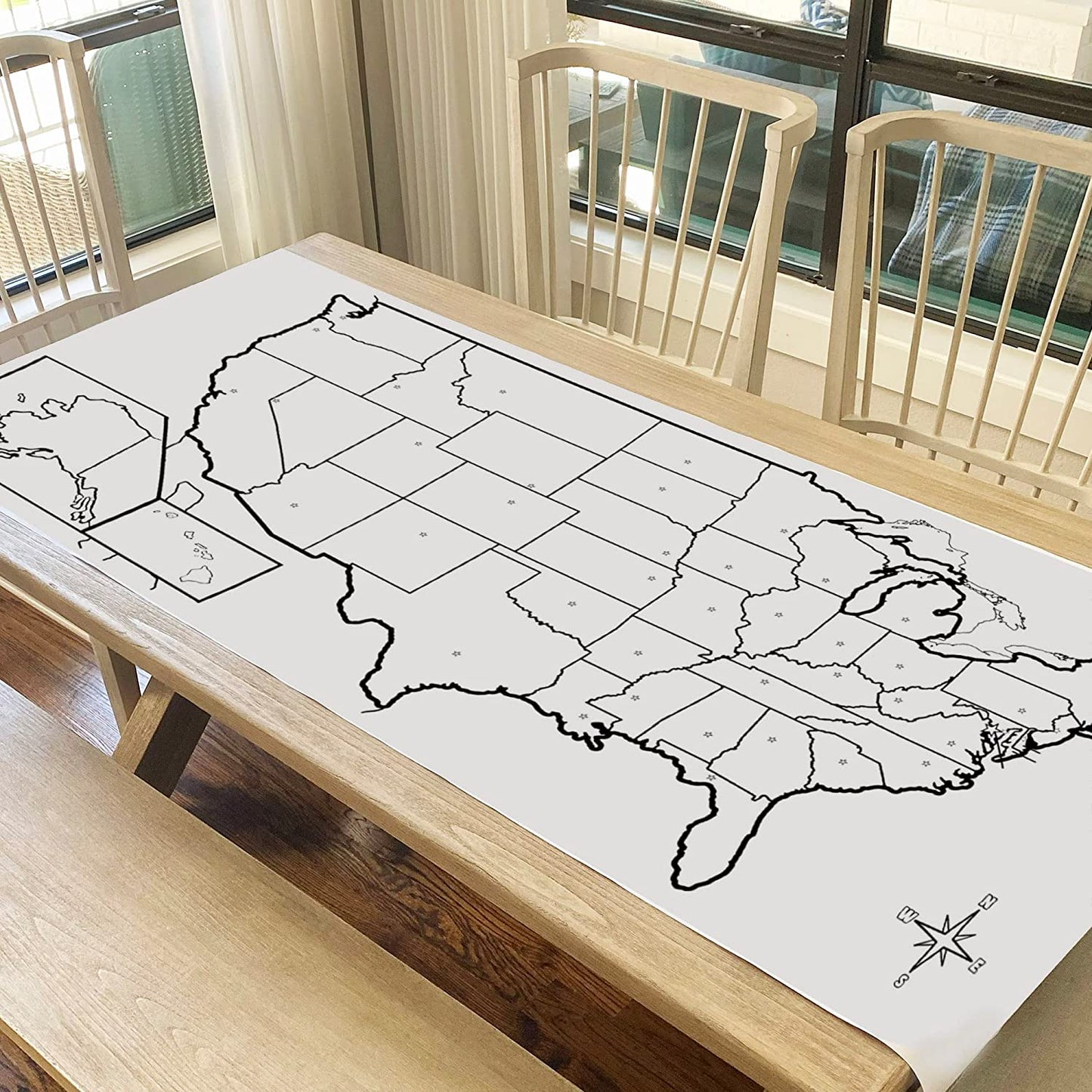 Giant USA Map Coloring Banner