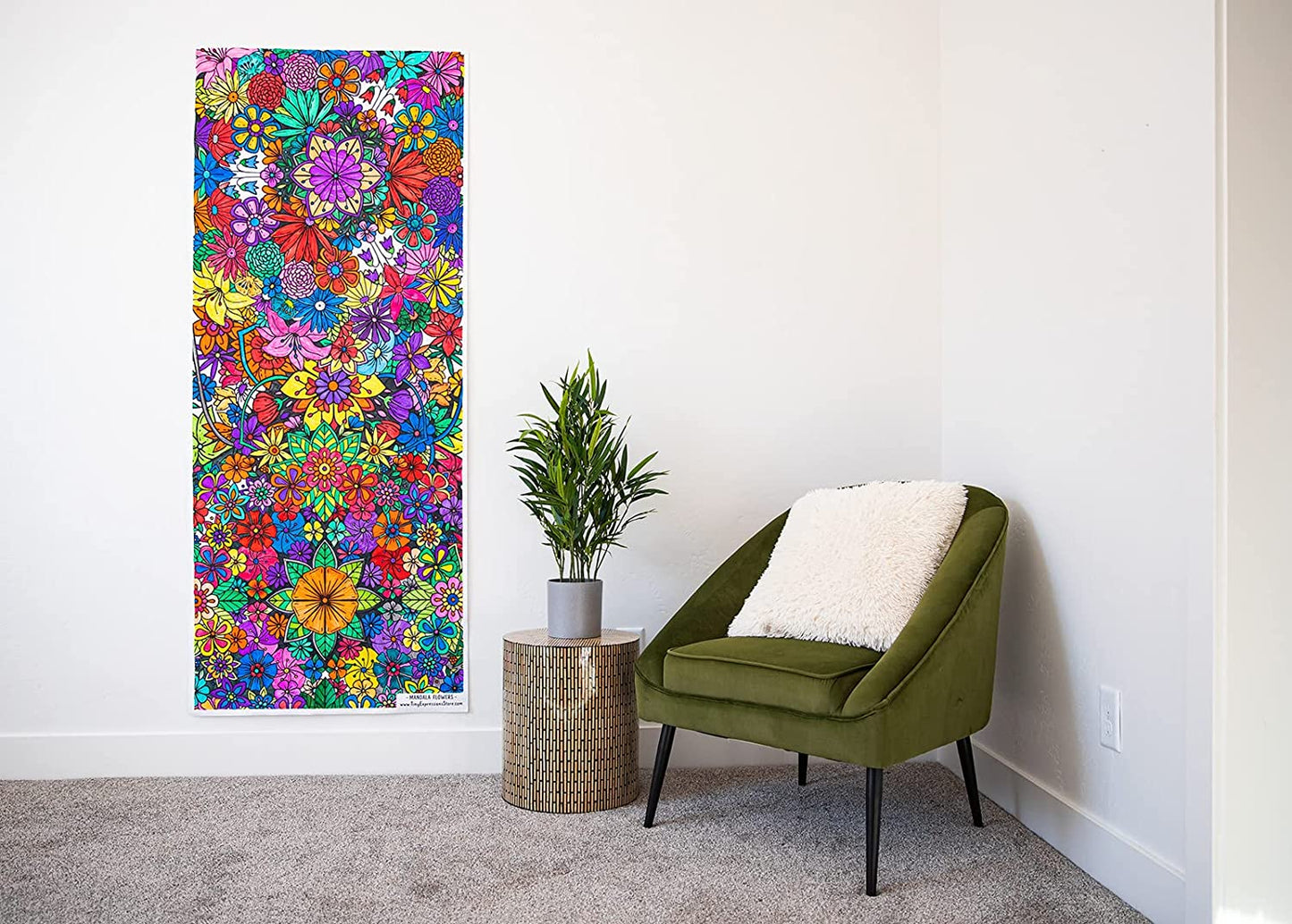 Giant Flowers Mandala Coloring Banner