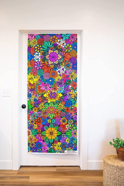 Giant Flowers Mandala Coloring Banner