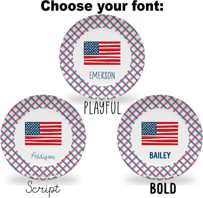 Personalized American Flag Plate