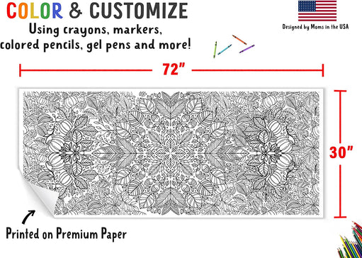 Giant Fall Mandala Coloring Banner