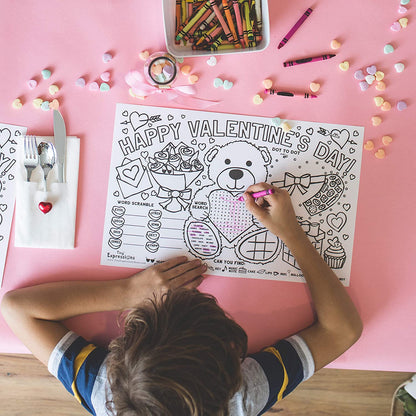 Valentine's Day Coloring Placemats