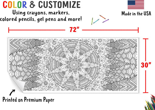 Giant Christmas Tree Mandala Coloring Banner