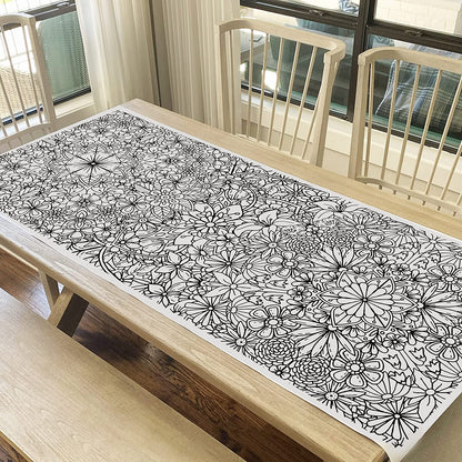 Giant Flowers Mandala Coloring Banner