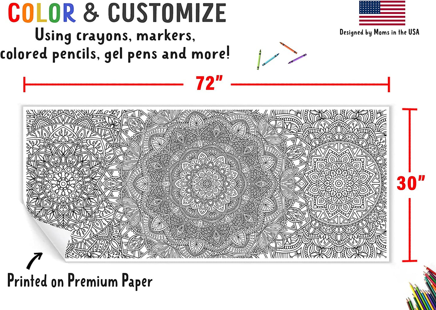 Giant Mandala Coloring Banner