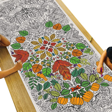 Giant Fall Mandala Coloring Banner