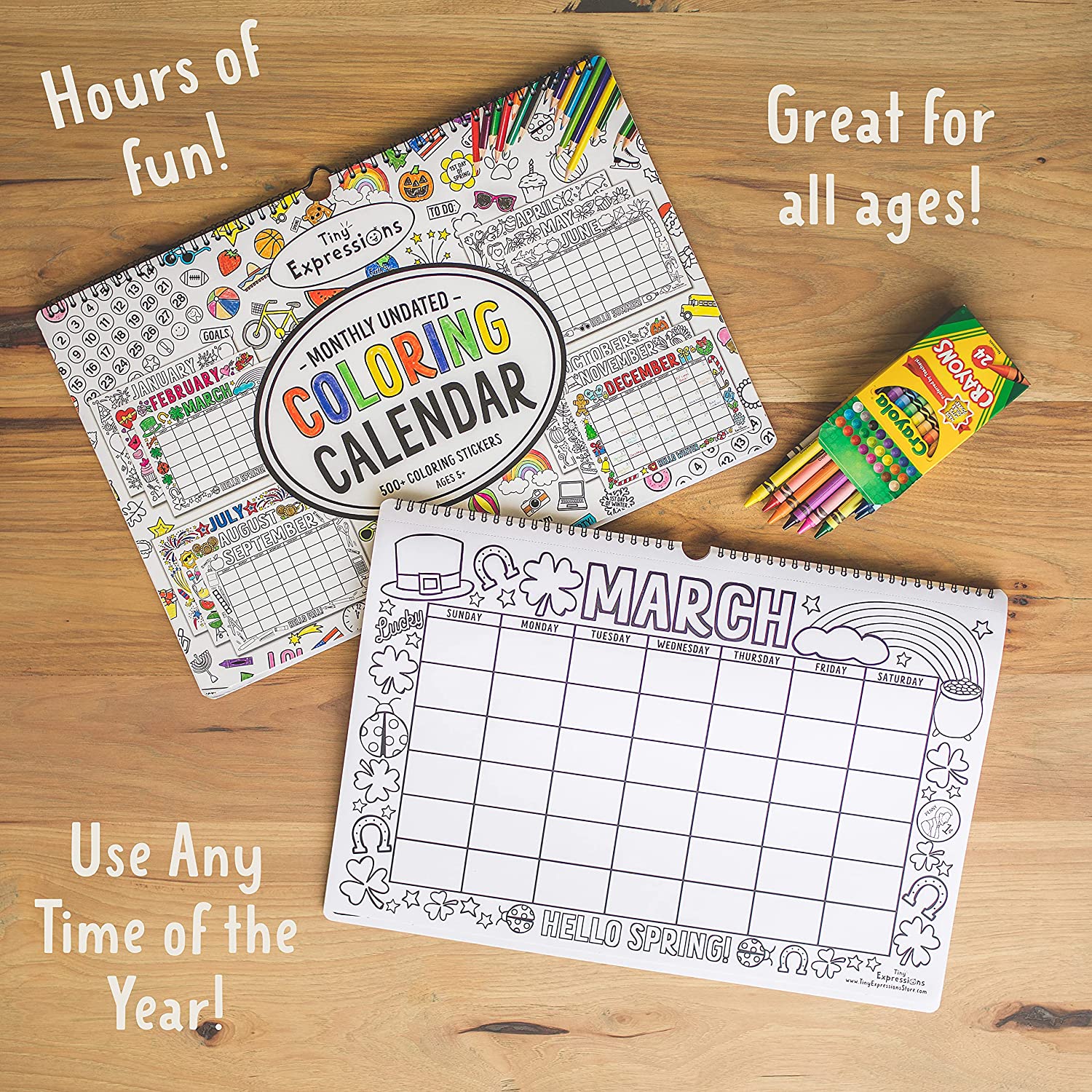 Coloring Calendar + Stationery – Tiny Expressions