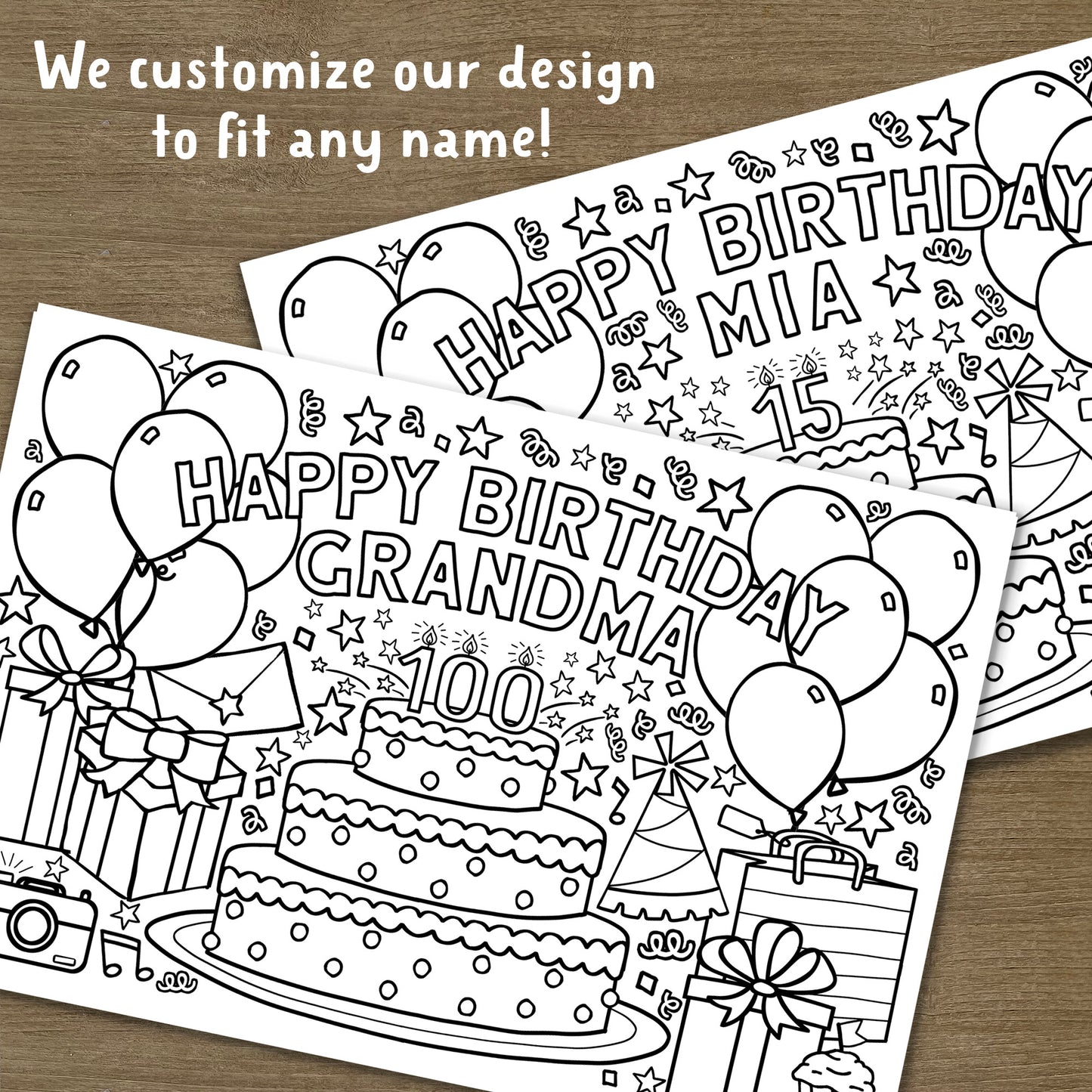Personalized Birthday Coloring Poster