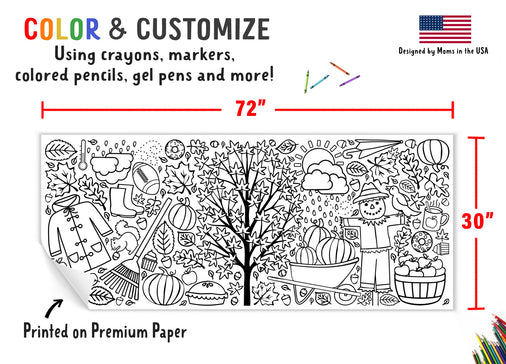 Giant Fall Coloring Banner