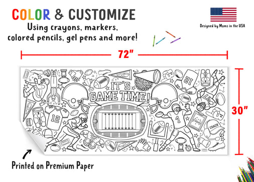 Giant Football Coloring Banner
