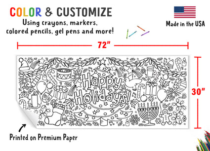 Giant Holiday Coloring Banner
