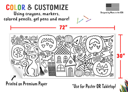 Giant Halloween Coloring Banner