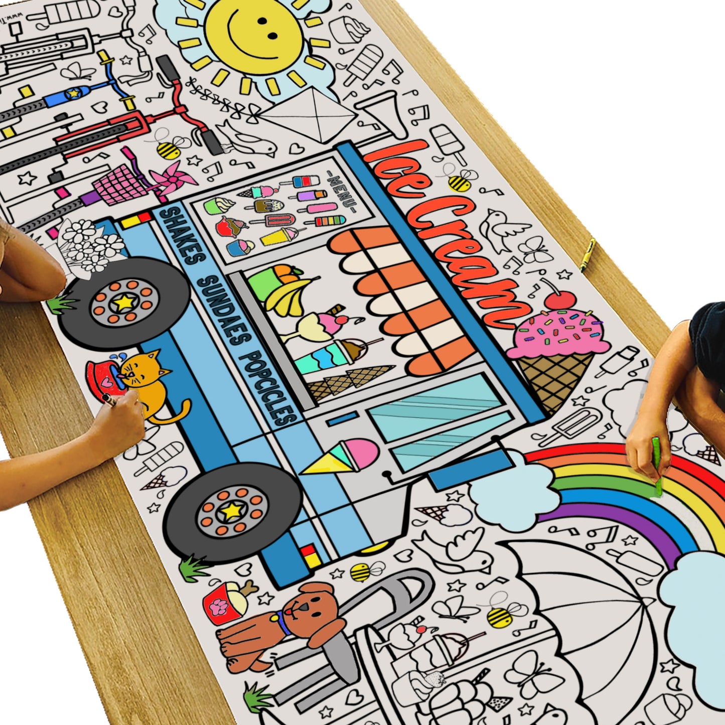 Giant Ice Cream Truck Coloring Banner