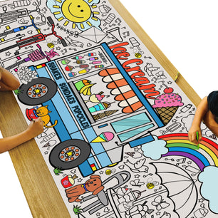 Giant Ice Cream Truck Coloring Banner