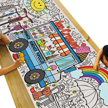 Giant Ice Cream Truck Coloring Banner