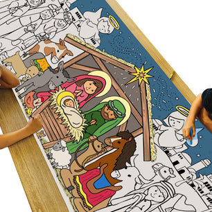 Giant Christmas Nativity Coloring Banner