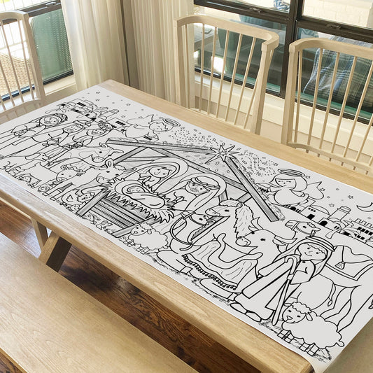 Giant Christmas Nativity Coloring Banner