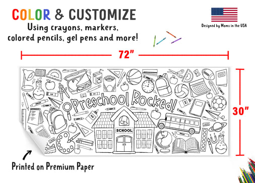 Giant School Rocked Coloring Banner [Customize your own grade!]