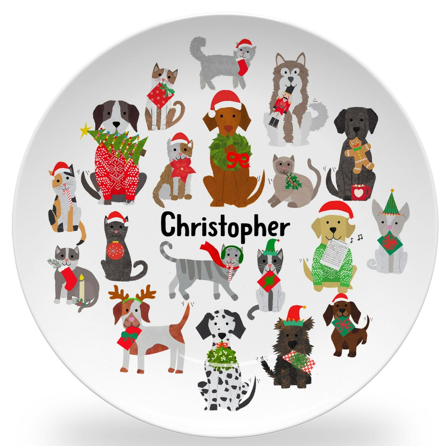 Personalized Christmas Pet Plate